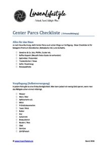 Center Parcs Checkliste pdf